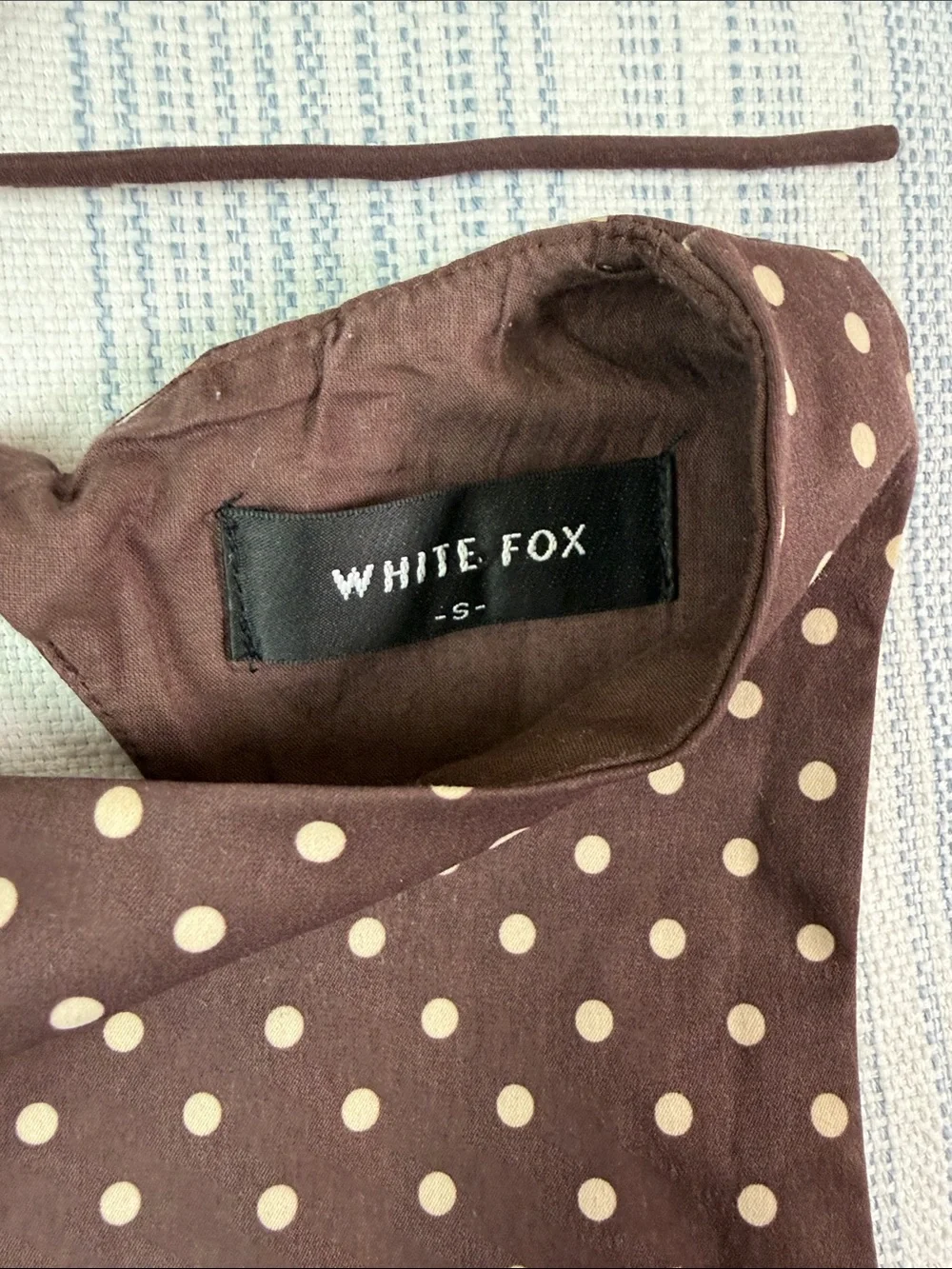 White Fox Brown Polka Dot Smocked Open Back Tank Top Size Small
